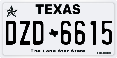 TX license plate DZD6615