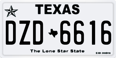 TX license plate DZD6616