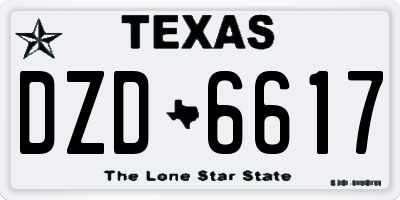 TX license plate DZD6617