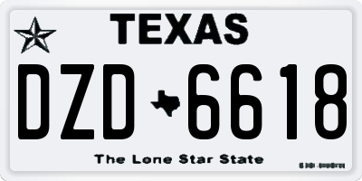 TX license plate DZD6618