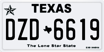 TX license plate DZD6619