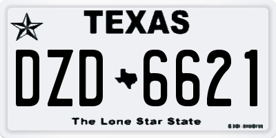 TX license plate DZD6621