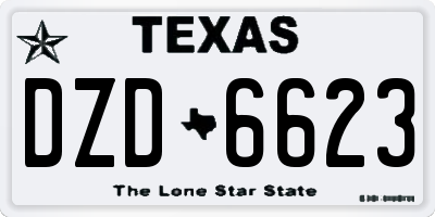 TX license plate DZD6623