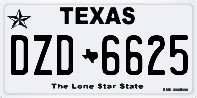 TX license plate DZD6625