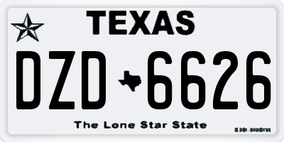 TX license plate DZD6626