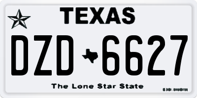 TX license plate DZD6627