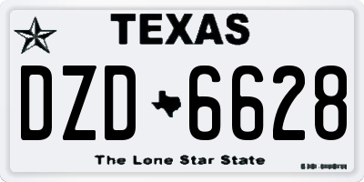 TX license plate DZD6628