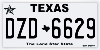 TX license plate DZD6629