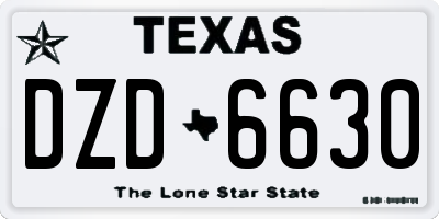 TX license plate DZD6630