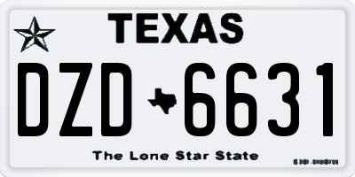 TX license plate DZD6631