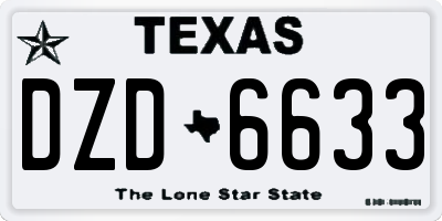 TX license plate DZD6633