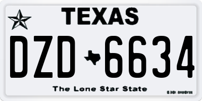 TX license plate DZD6634