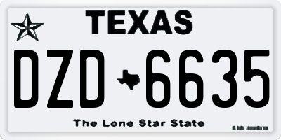 TX license plate DZD6635
