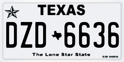 TX license plate DZD6636