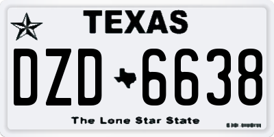 TX license plate DZD6638