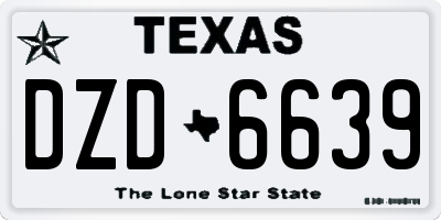 TX license plate DZD6639