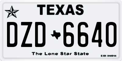TX license plate DZD6640