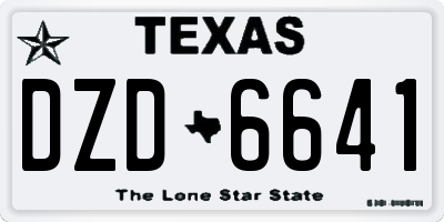 TX license plate DZD6641