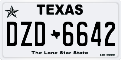 TX license plate DZD6642