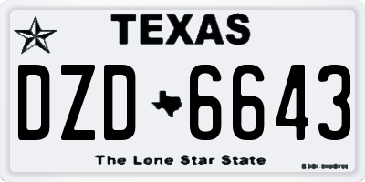 TX license plate DZD6643