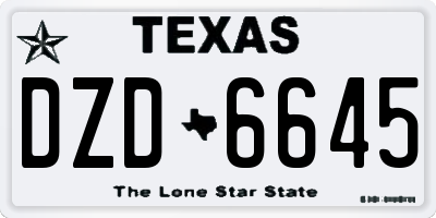 TX license plate DZD6645