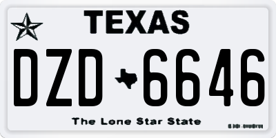 TX license plate DZD6646