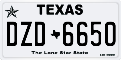 TX license plate DZD6650
