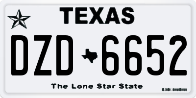 TX license plate DZD6652