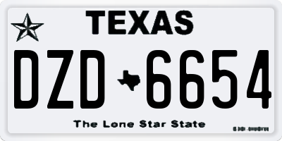 TX license plate DZD6654