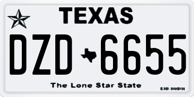 TX license plate DZD6655