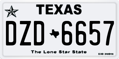 TX license plate DZD6657