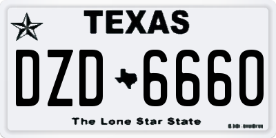TX license plate DZD6660