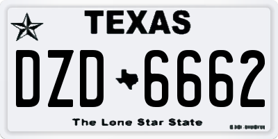 TX license plate DZD6662