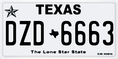 TX license plate DZD6663