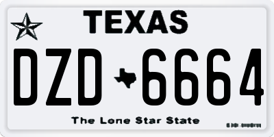 TX license plate DZD6664