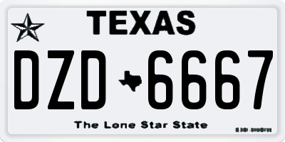 TX license plate DZD6667
