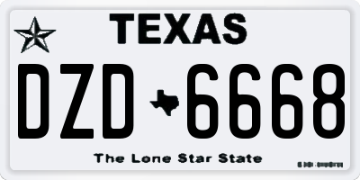 TX license plate DZD6668
