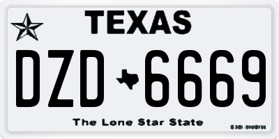 TX license plate DZD6669