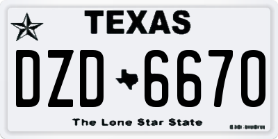 TX license plate DZD6670