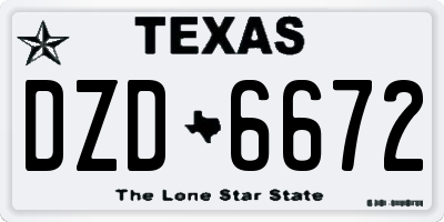 TX license plate DZD6672