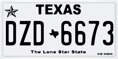 TX license plate DZD6673