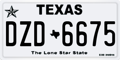 TX license plate DZD6675