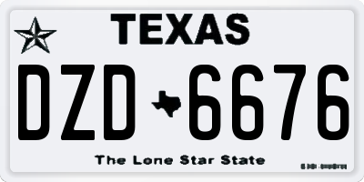 TX license plate DZD6676