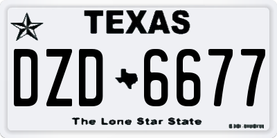 TX license plate DZD6677