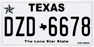 TX license plate DZD6678