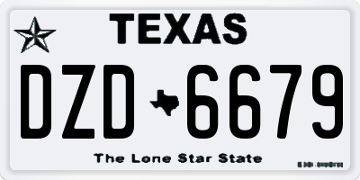 TX license plate DZD6679