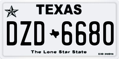TX license plate DZD6680