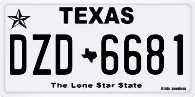TX license plate DZD6681