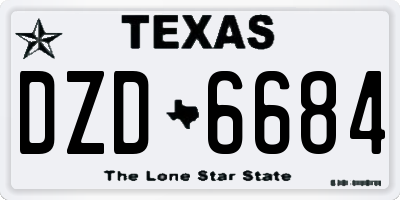 TX license plate DZD6684