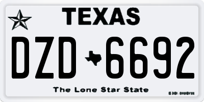 TX license plate DZD6692